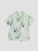 Trendy Summer Retro Chinese Stand-Collar Shirt with Frog Button Print for Boys