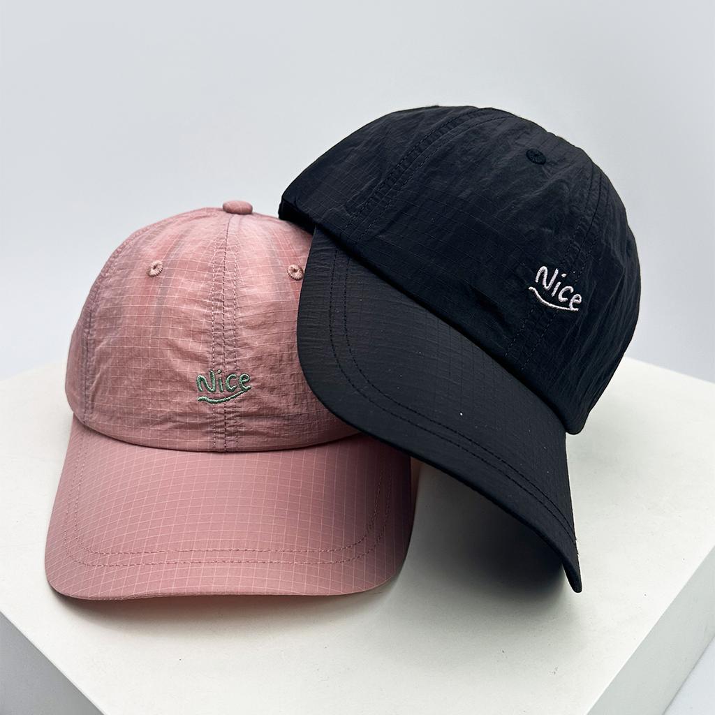New Unisex Embroidered Nice Letters Simple Baseball Hats Breathable Quick Drying Sunshade Peaked Caps Versatile Small Lattice