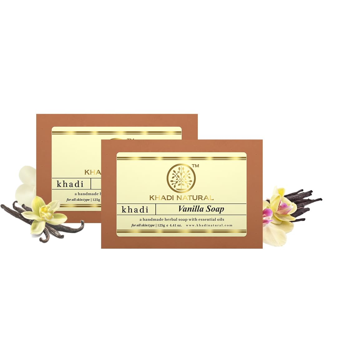 

Khadi Natural Herbal Vanilla Soap Bar 125 g X Pack Of 2 Moisturizing Bath Soap For All Skin Types