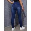 Women High Waist Slim Stretch Denim Jeans Ladies Bodycon Button Pencil Pants