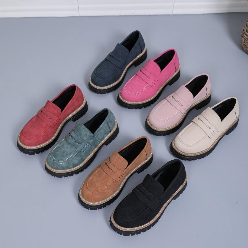 Low-top Single Shoe Women's 2025 Autumn New Muffin Thick-heeled British Loafers