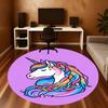 1PC Rainbow Unicorn Round Chair Mat Area Rug - Non-Slip, Floor Mat for Office, Bedroom, and Indoor Decor -Gift D1127180