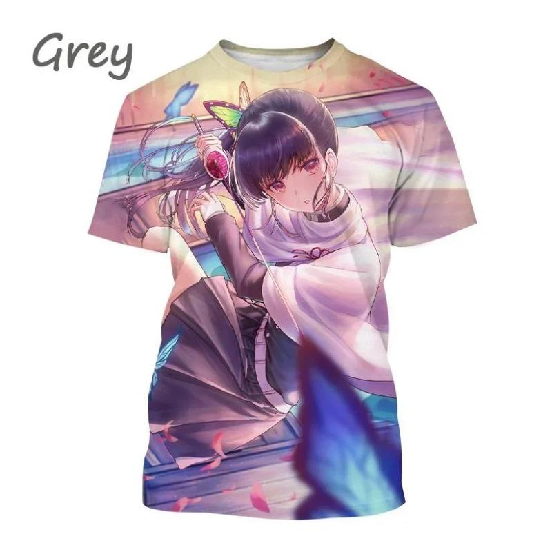 Demon Slayer Anime Character Collection 3D Printing Harajuku Style Nezuko Mitsuri Shinobu Kanao Unisex Short-sleeved Top