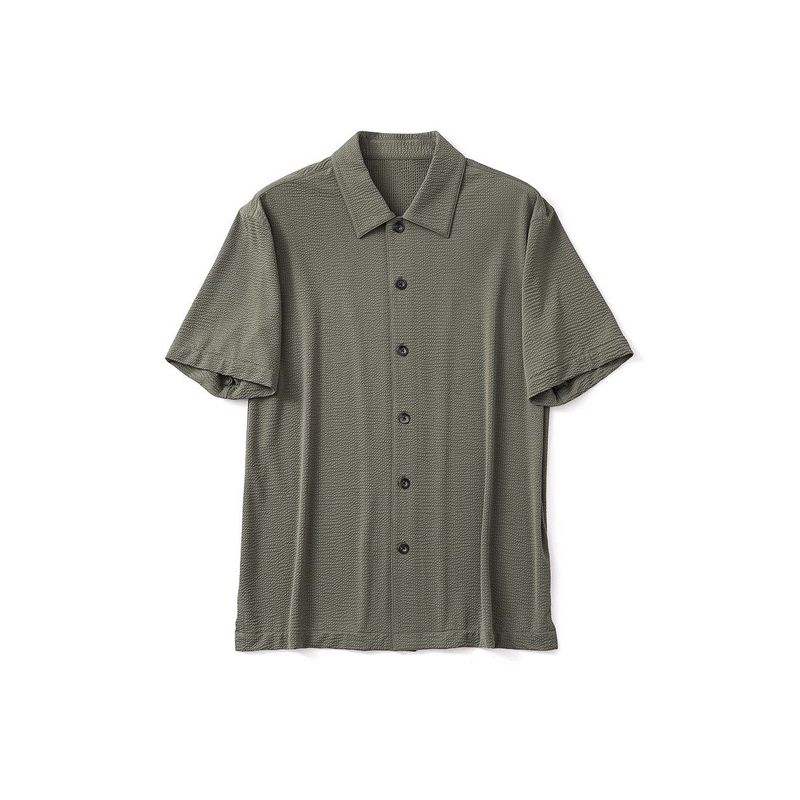 Young Seersucker Shirt Men's Short-Sleeved Summer Outdoor Lightweight Quick-Drying Ice Silk Cool Feeling Outwear Export Men's Shirt