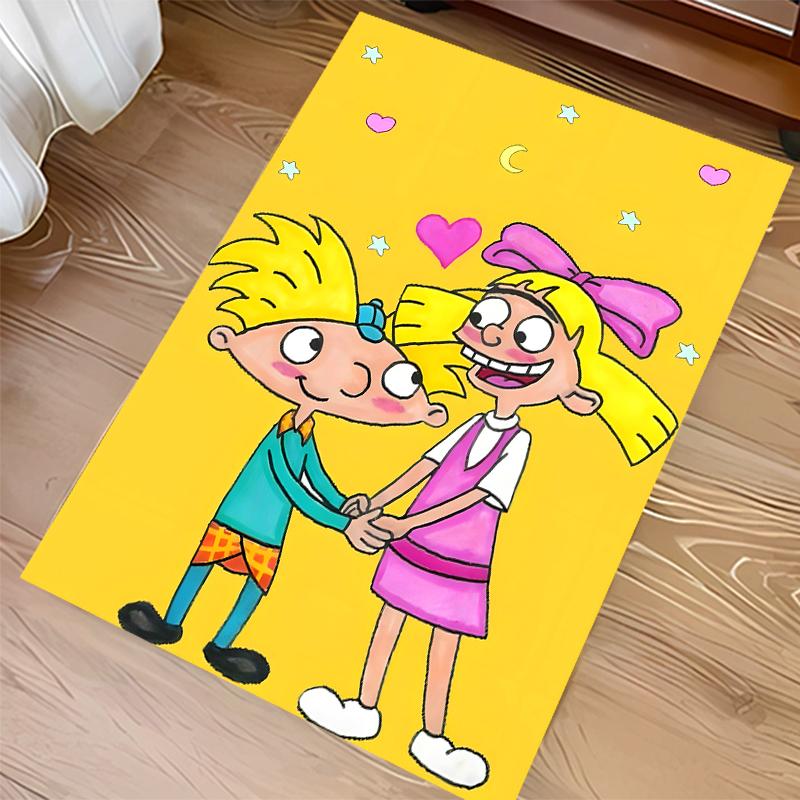 1pc Hey Arnold Print Area Rug - Soft,Washable Non-Slip Indoor Mat for Office Chairs,Living Room,Home Office Decorative Rug