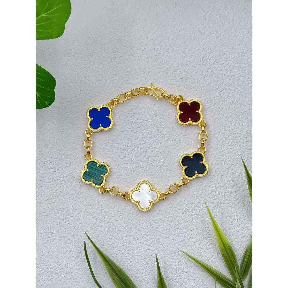 Classic Thickened Four-leaf Clover Five-flower Bracelet - Luxury High-end Women's Bracelet
