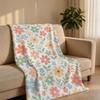 SpringMacaronWatercolorFloral Throw Short Plush Throw Blanket Soft Skin-Friendly Multi-Scene Home Office