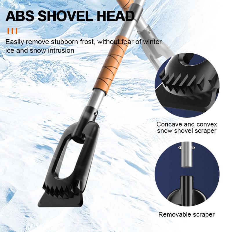 SEAMETAL 3-in-1 Retractable Snow Shovel Ice Scraper Snow Brush Snow Remover for Car SUV Windshield Frost Cleaner Winter Tool