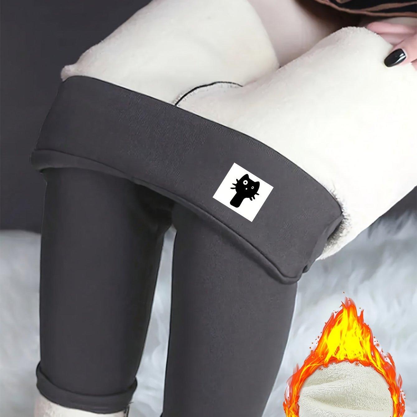 

Женские облегающие брюки с высокой талией и флисовой подкладкой для зимних видов спорта, фитнеса и йоги - Оставайтесь в тепле и комфорте во время тренировок M серый