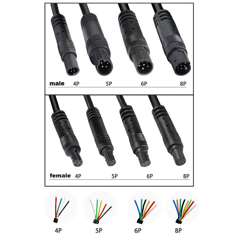 0.5m 1m 2m 8 pin core Male to Female Cord Car Rear View vehicle DVR Camera Reverse connector extend Cable cord HD Monitor Wire V