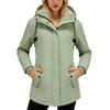 Women's Hooded Sherpa Lined Midi Coat Solid Color Zip Up Warm Winter Casual Outerwear Jacket