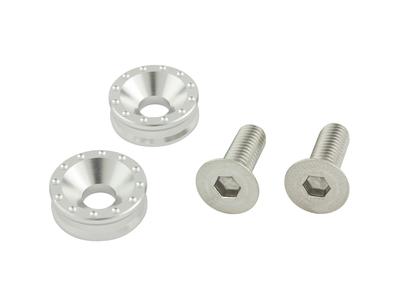 POSH 500097-03 Motorcycle Supplies, Billet License Plate Holder Set, Countersunk Screws M6X18mm Included, 2 Pieces, Silver