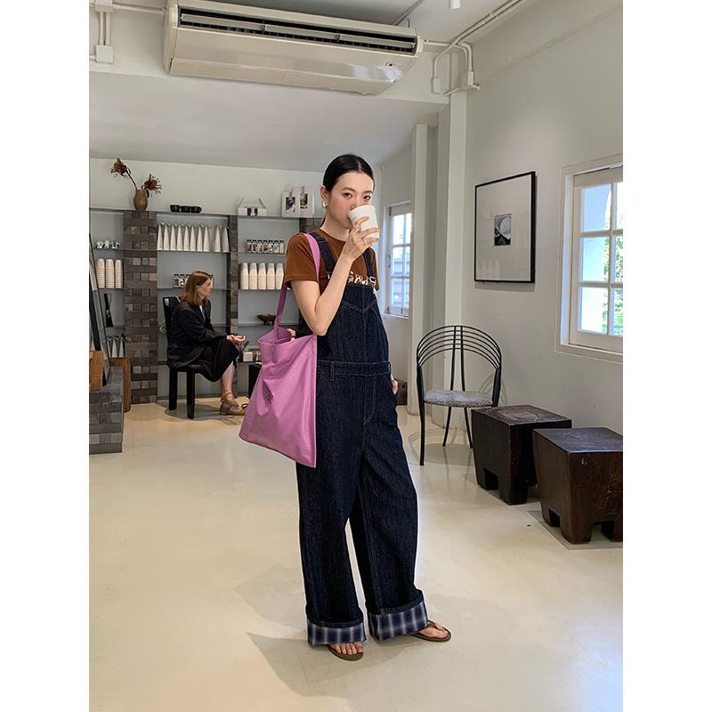 NEWOPEN 2025 Early Spring Korean Style Commute OL Wide-Leg Denim Overalls C3621