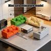 Miniatur-Sofa, Winziges 2-Sitzer-Sofa, Möbel Miniatur Realistisches Mini-Zweisitzer-Sofa für 1/12 Maßstab Puppenhaus Miniatur Wohnzimmer
