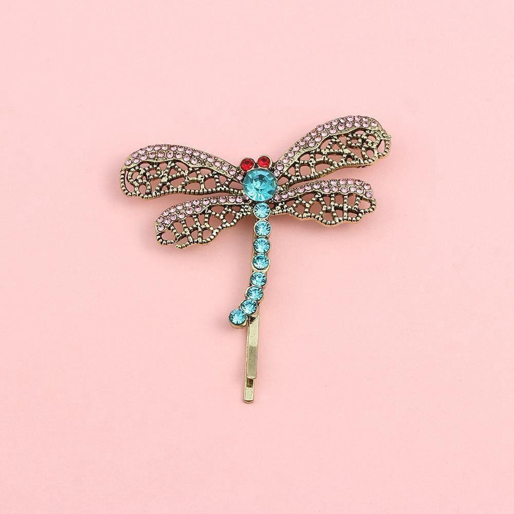 Rhinestone Kvinnelig Hår Tilbehør Metall Hårklemme Koreansk Stil Hodeplagg Dragonfly Hårnål