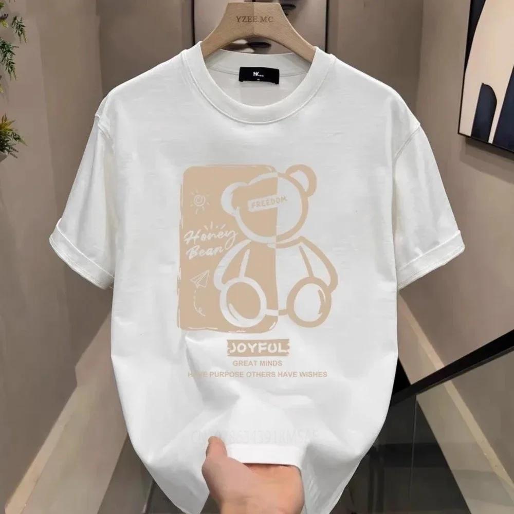 Heißer Verkauf Luxusmarke Sommer Gutaussehend Herren Reine Baumwolle Rundhals Kurzarm T-Shirt für Herren Kurzarm Lockere Oberteile