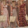 Floral Summer Women Long Maxi Dress Ladies V Neck Boho Beach Holiday Sundress