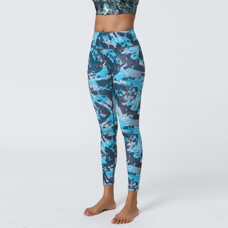 New yoga pants high waist hip lift printed leggings women's summer sports fitness pants thin