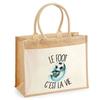 Beach Bag - PLANETEE - Jute with Pocket "Foot Footballer That's Life" - Cotton - Multicoloured - 43x33 Cm