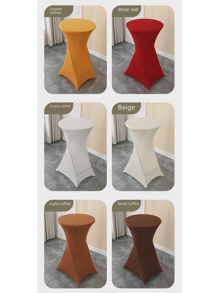 High-End Elastic Table Cover for Banquets & Weddings - Round Cocktail and Bar Skirt