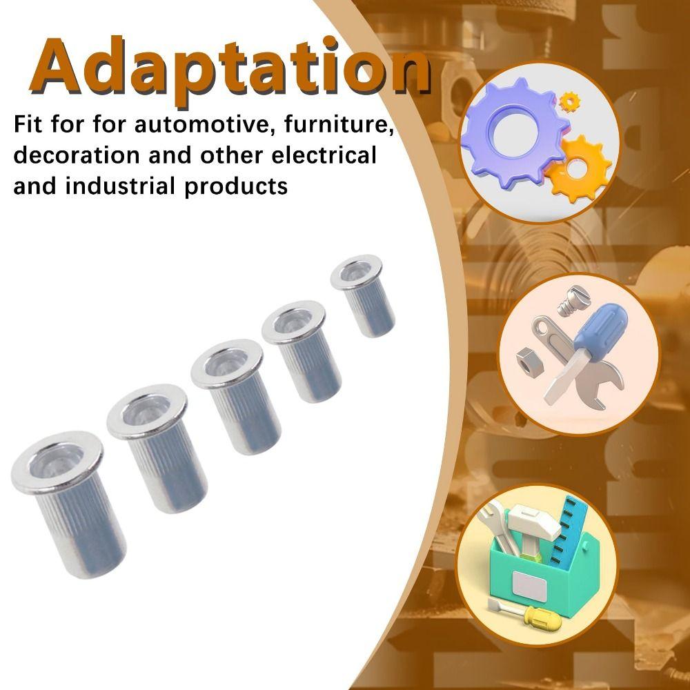 150/165Pcs Carbon Steel Rivet Nut Assortment Kit Assorted Sizes Threaded Insert Nuts Home Workshop