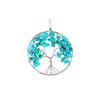 Large Tree of Life Tree of Life Medallion Pendant In Turquoise Howlite + Chain