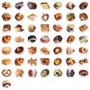 50pcs PVC Cake & Food Stickers Set for DIY Journals, Notebooks, Luggage, and Suitcases
