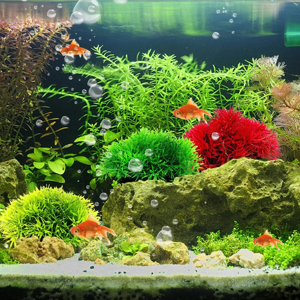 Plastikowa sztuczna kula z trawą do akwarium Symulowana sztuczna trawa podwodna Dekoracja do akwarium Roślina Ozdoby do akwarium Gad