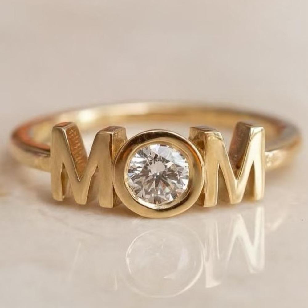 

Luxury Alphabet Mom Ring MOM Simple Fashion Statement Ring Mother s Day Gift Jewelry No. 10