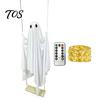 Outdoor Spooky Party Decor Halloween Hanging Ghost Swing with String Lights, Glowing Floating Cute Props for Holiday Ornament Yard Tree, Tree