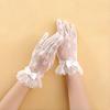 Women Lace Gloves Bridal Gloves with Bow Sheer Tea Party Wrist Gloves for Wedding Prom Cocktail Party