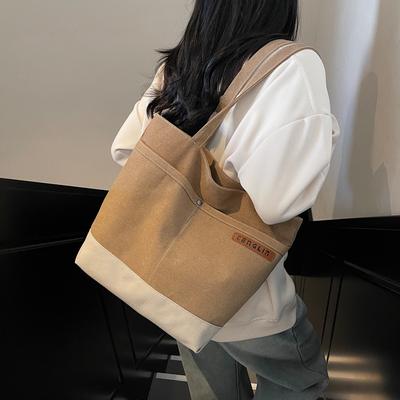 Students In Class Japanese Shoulder Versatile Simple Large-capacity Canvas Leisure Commute Literary Tote Handbag