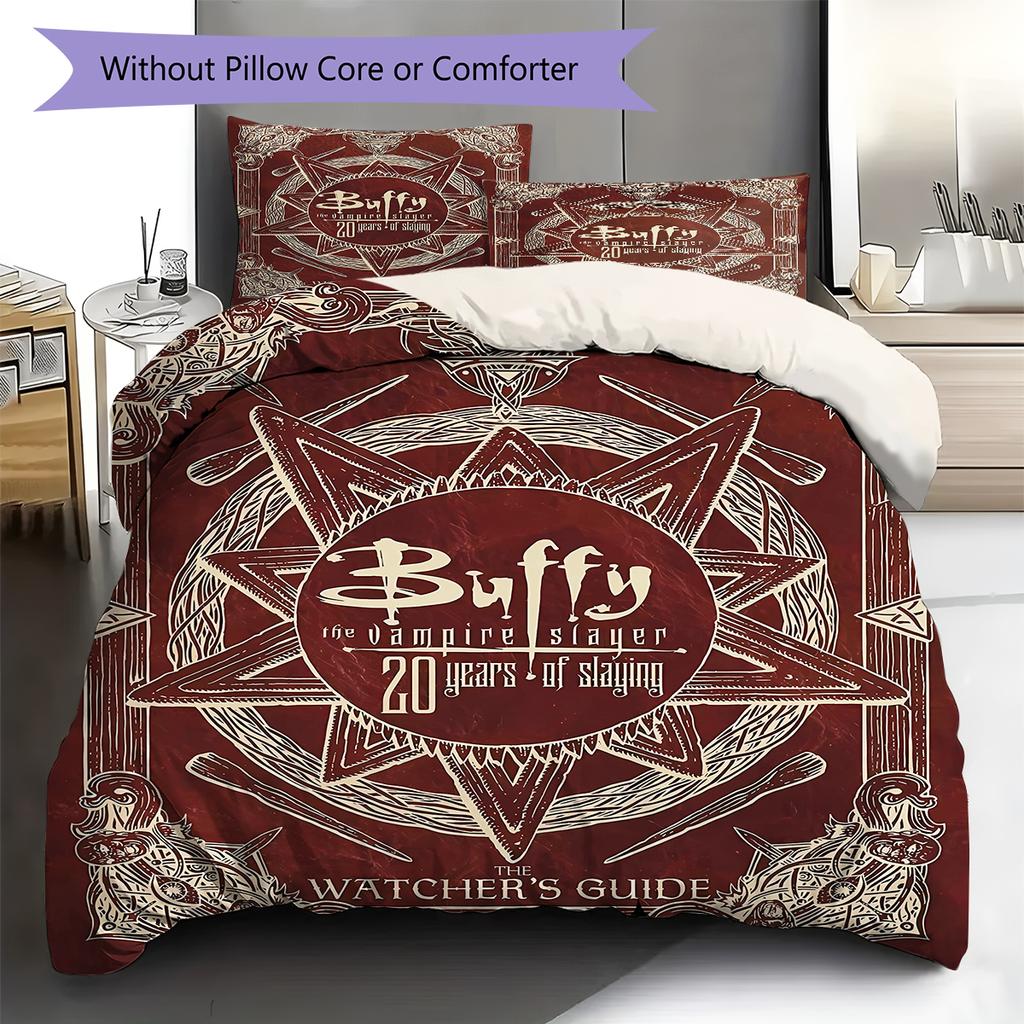 Biancheria da letto con motivo Buffy l'ammazzavampiri, Set copripiumino Copripiumino Federa Regalo di Compleanno per la Casa (1 * copripiumino + 2 * federa, senza nucleo)