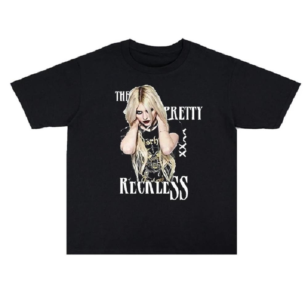 

2025 Summer The Pretty Reckless Taylor Momsen Printed Cotton Loose Women s T-shirt High Quality Short Sleeve T Shirt Tee Tops XXXXXL чорний