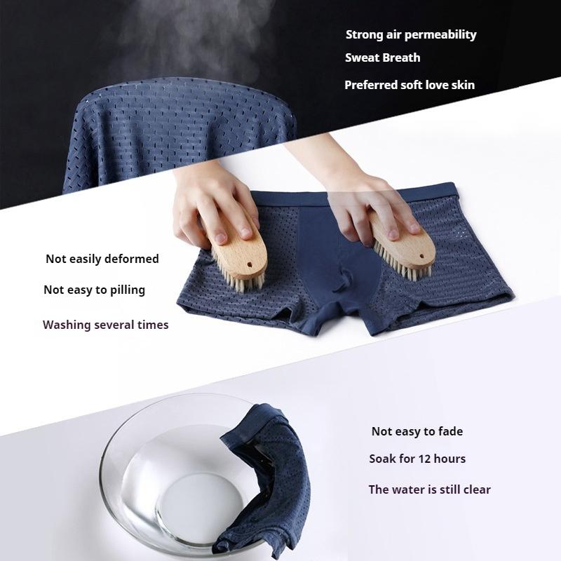 Summer Ice Silk Bamboo Fibre Mesh Mesh Sheer Panties Comfortable Breathable Shorts