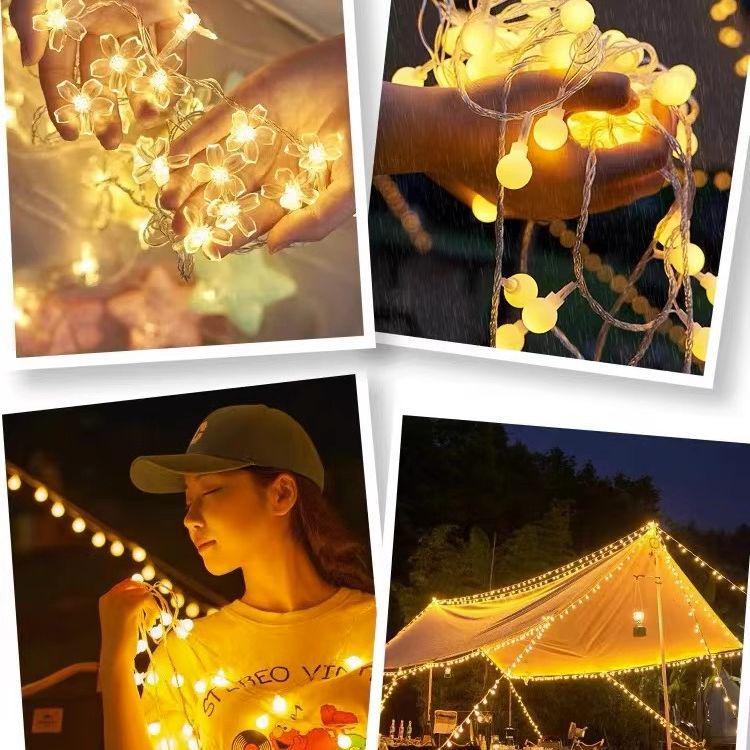 Solar LED Twinkling Star String Lights for Outdoor Camping, Tent, and Scene Arrangement Atmosphere.