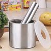 Durable 304 Stainless Steel Mortar and Pestle Set Rust Proof Splash-proof Lid Spices Grinder Household Manual Garlic Press Lemon