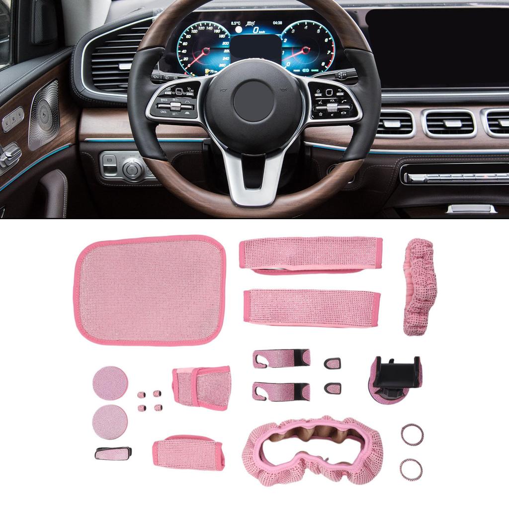Cohesive Look 21PCS Car Interior Set Steering Wheel Cover