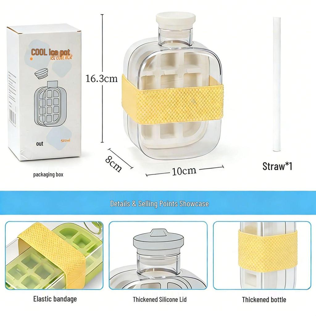 Cross-Border Ice Cube Tray & Water Kettle: Press-to-Fill Ice Bucket, Box, and Mold – High-Value Portable Ice Maker
