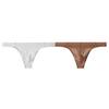 2Pcs Men Briefs Thin Perspective Mesh Yarn Sexy Low-Waisted Seamless Panties Breathable Embossed Fabric Underwear Daily Wear