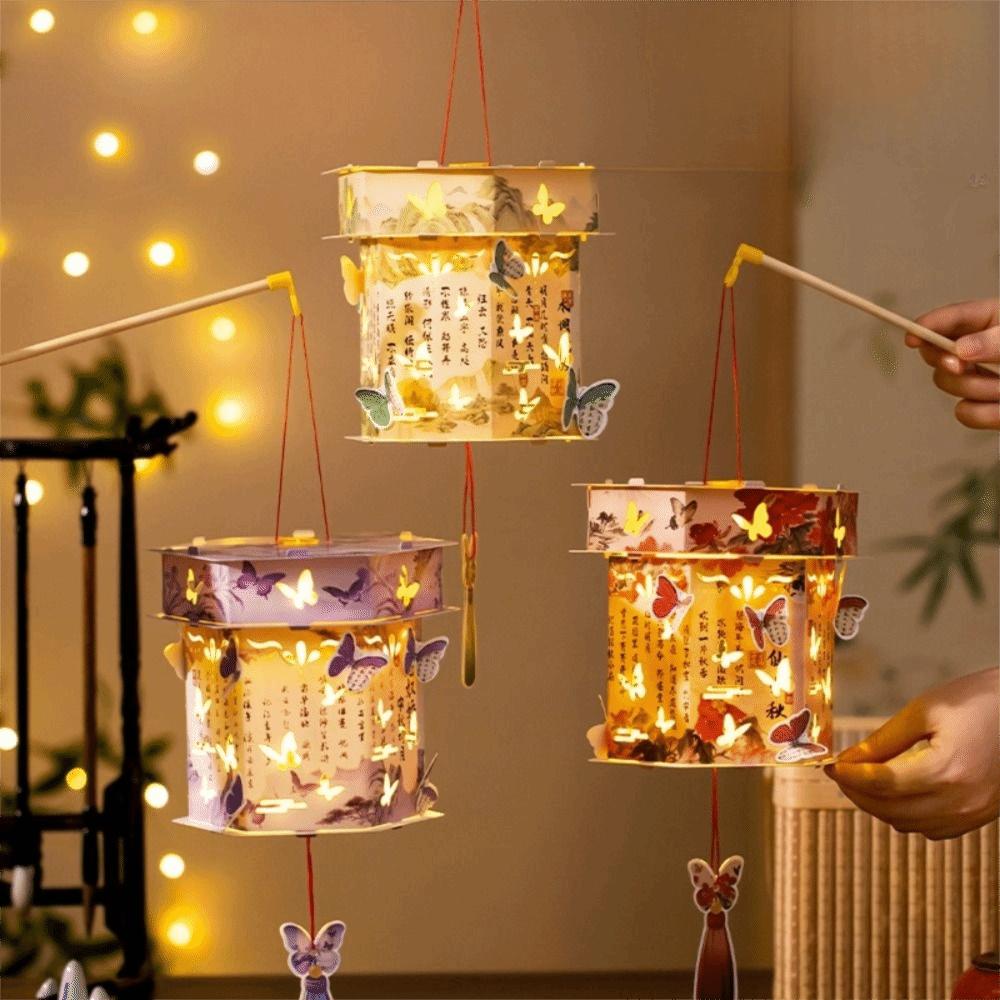 PVC Material Handmade Lantern Traditional Chinese Style LED Lantern Toys  Performance Props