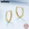 WOSTU 925 Sterling Silver Geometric O-shaped Oval Hoop Earrings For Women Female Simple Weddomg Jewelry Party Accessories Gift
