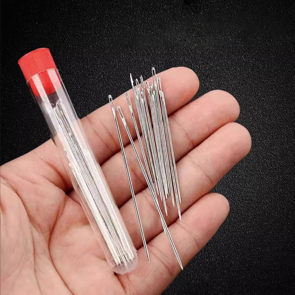 31/34/36/37Pcs Sewing Tool Set Portable Big Eye Steel Sewing Needles Kit Needles Thread Hand Repair Tools for Craft Projects
