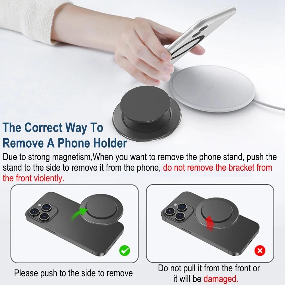 Magnetischer faltbarer Handy-Griffhalter-Sockel Tasche Stütze für Magsafe iPhone Sicherer Ring Finger ausziehbarer Ständer