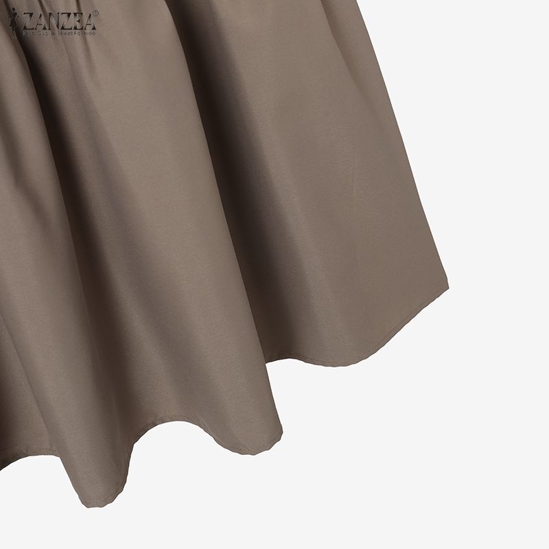 ZANZEA Damen Langarmbluse und Lange Röcke Lässige Zweiteiler Anzugsets