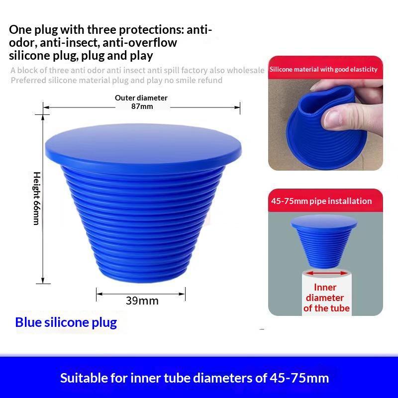 Silicone Water Pipe Sealing Ring Deodorant Leak Prevention Sewer Stopper for Balcony Bathroom Kitchen Drain