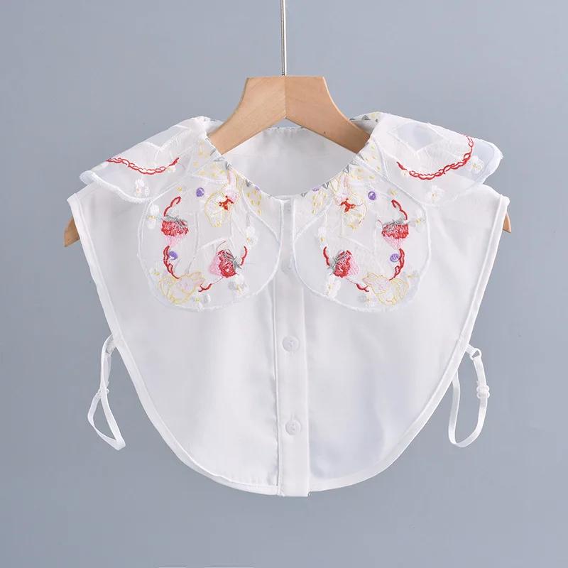 Women Shirt Fake Collar Female White Detachable Lapel Necklace Shirt False Collar Blouse Half Shirt Tops Clothing Accessory