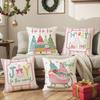 Merry Christmas Pillow Case Linen Cushion Case Super Soft Sofa Cushion