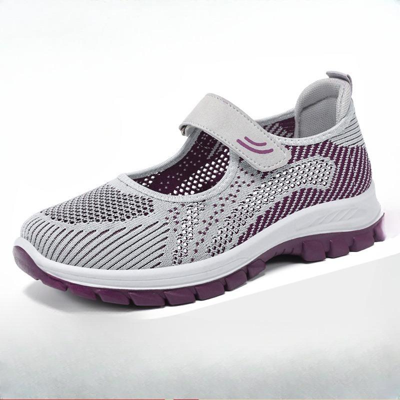 Women's Shoes Versatile Casual Shoes Velcro Single Shoes Woven Breathable and Anti-slip Shoes