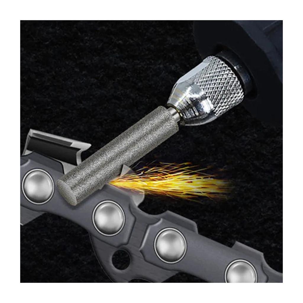 6pcs Diamond Coated Cylindrical Burr Chainsaw Sharpener Stone File Chain Sharpening Carving Grinding Tools Kits 4/4.8/5.5mm